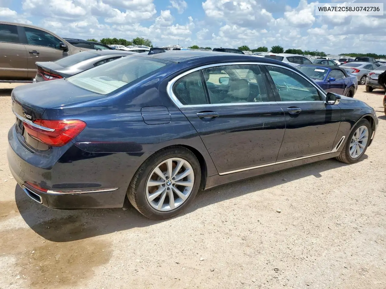 2018 BMW 740 I VIN: WBA7E2C58JG742736 Lot: 62137585