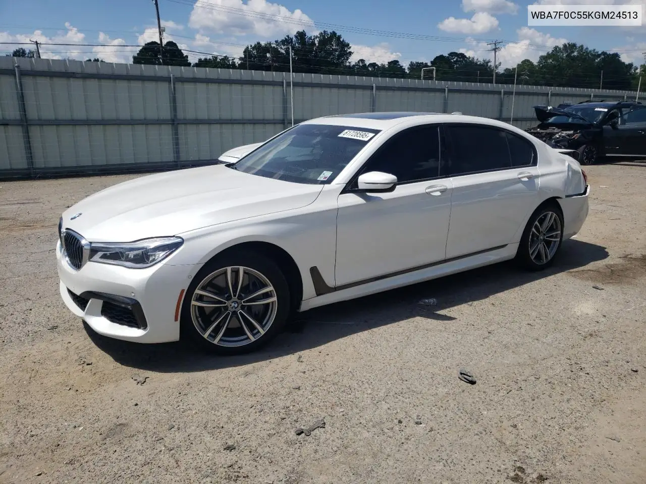 2019 BMW 750 I VIN: WBA7F0C55KGM24513 Lot: 61728595