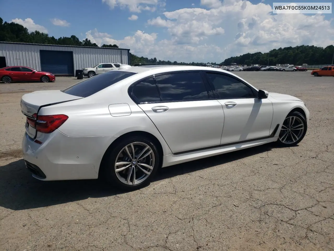 2019 BMW 750 I VIN: WBA7F0C55KGM24513 Lot: 61728595
