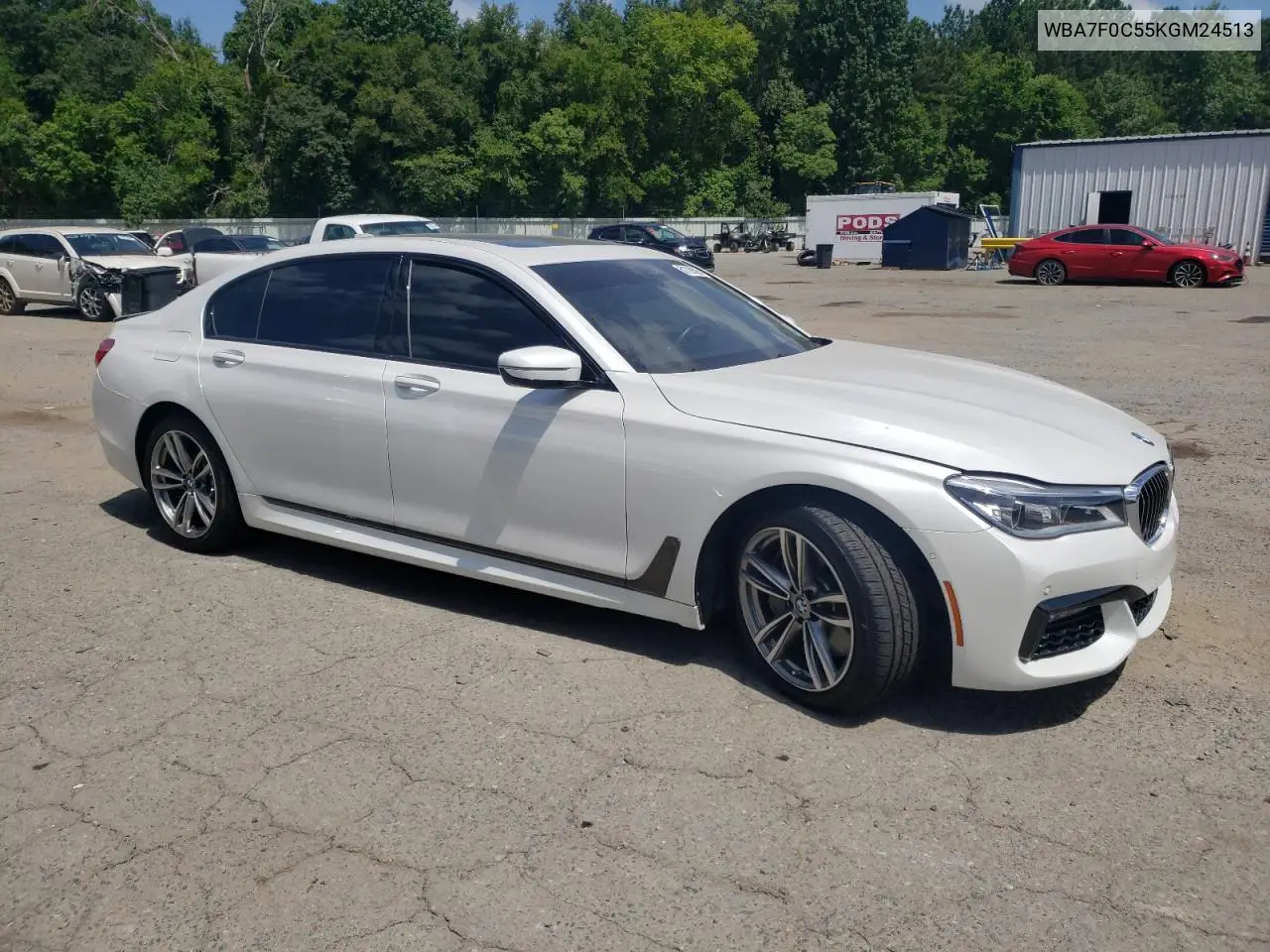 2019 BMW 750 I VIN: WBA7F0C55KGM24513 Lot: 61728595