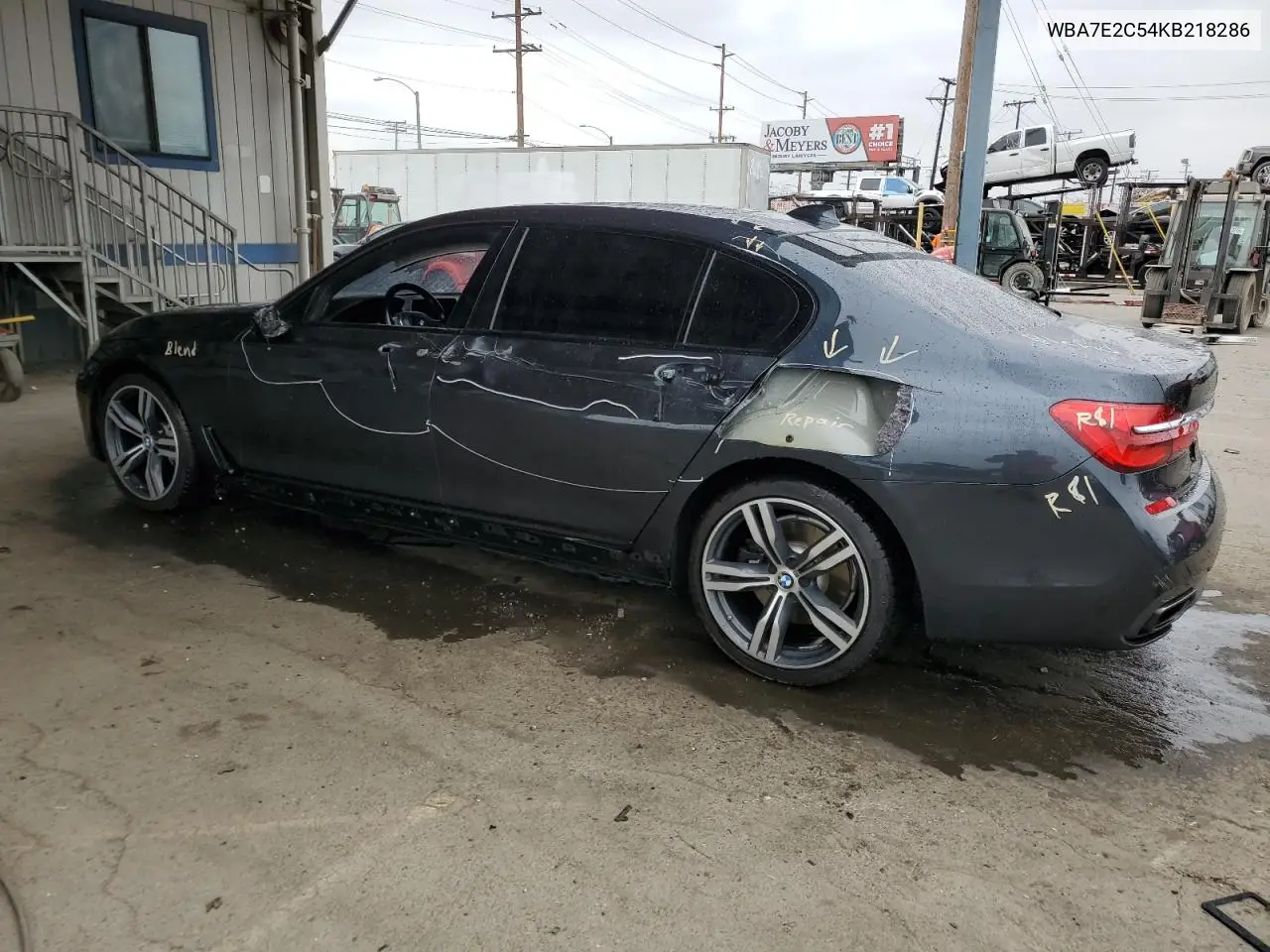 2019 BMW 740 I VIN: WBA7E2C54KB218286 Lot: 62347855