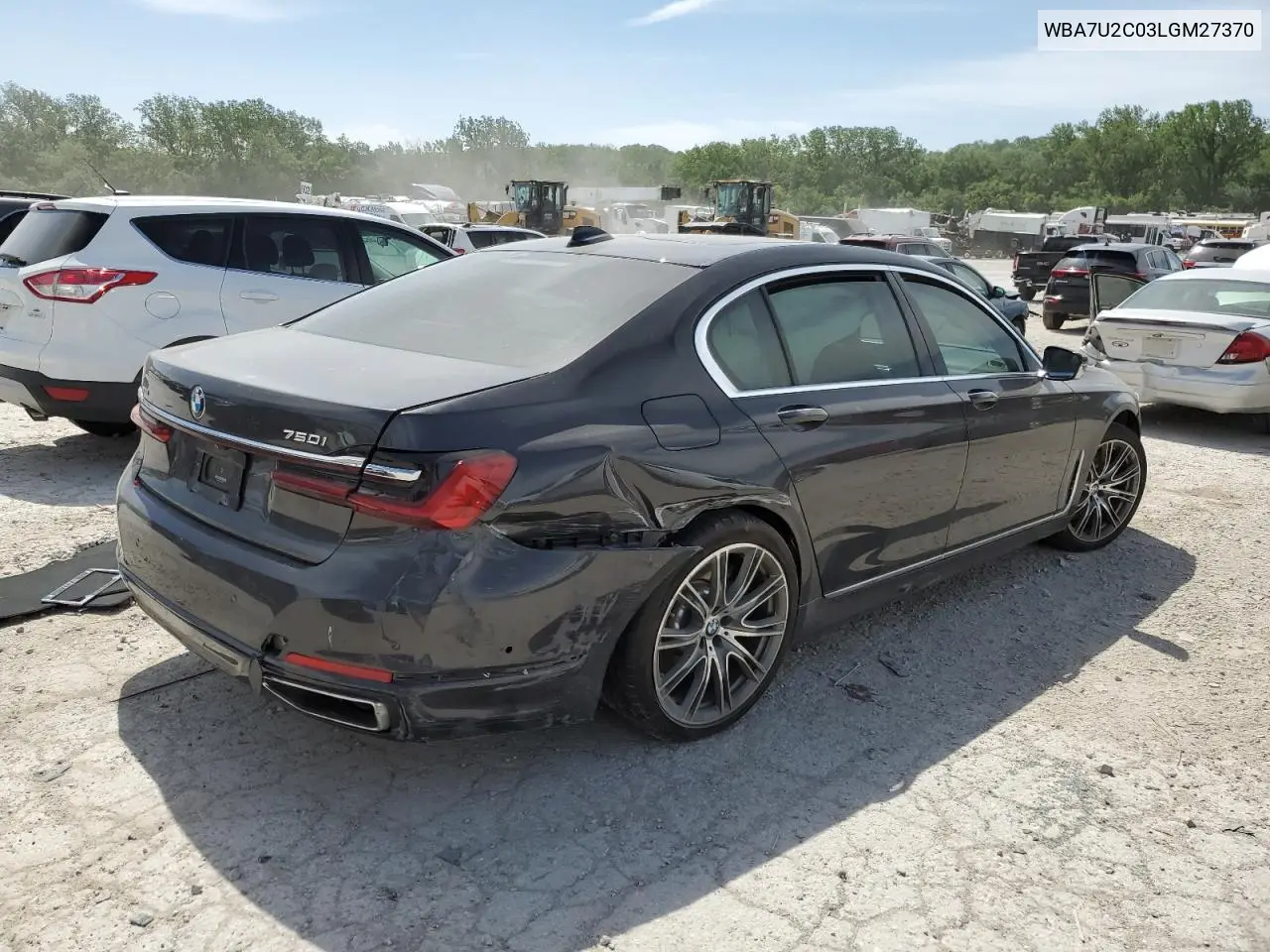 2020 BMW 750 Xi VIN: WBA7U2C03LGM27370 Lot: 56576775