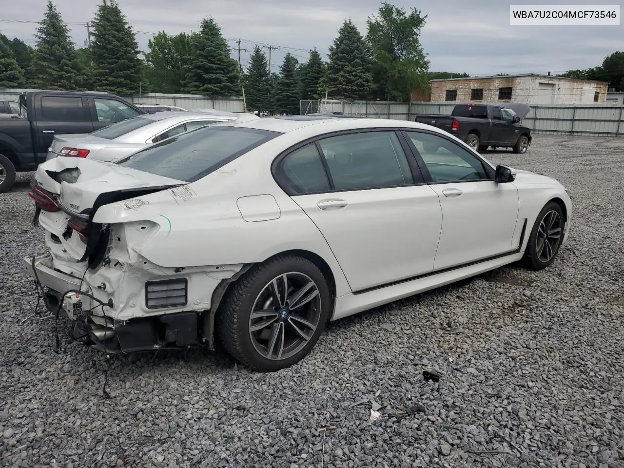 2021 BMW 750 Xi VIN: WBA7U2C04MCF73546 Lot: 62587275