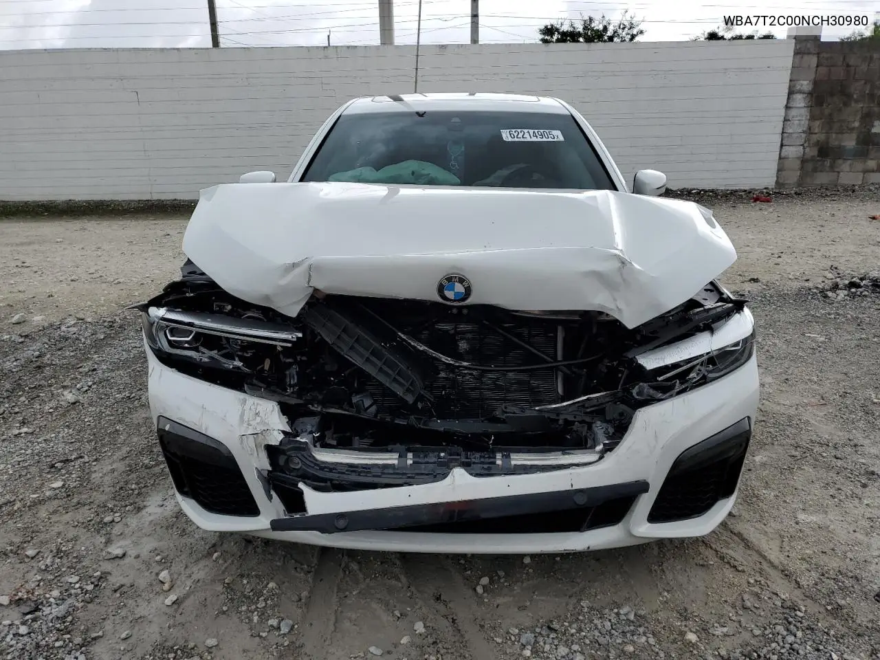 2022 BMW 740 I VIN: WBA7T2C00NCH30980 Lot: 62214905