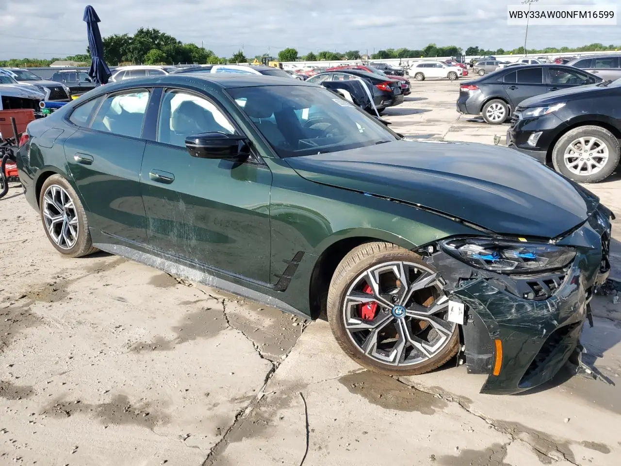 2022 BMW I4 M50 VIN: WBY33AW00NFM16599 Lot: 55399355