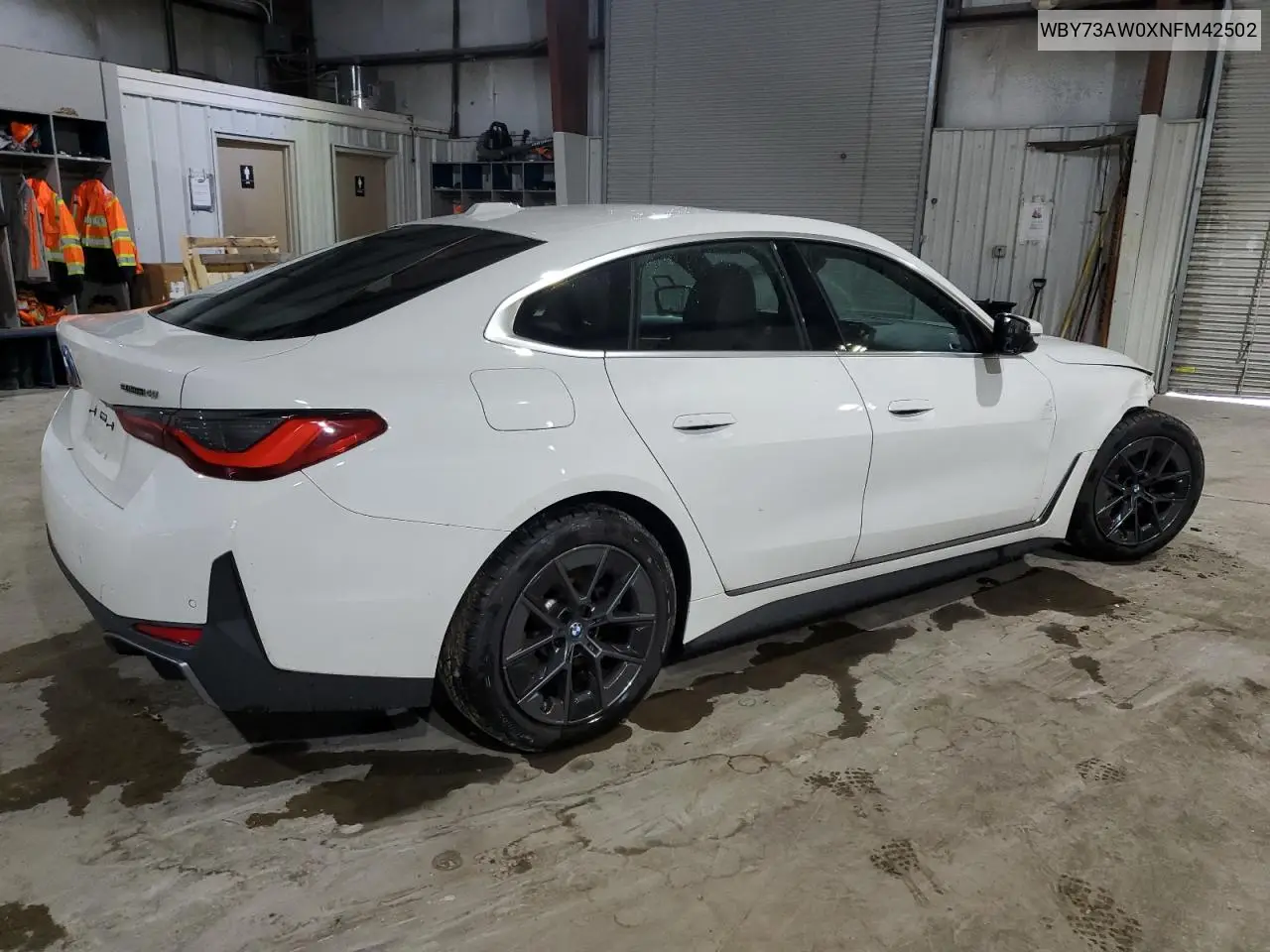 2022 BMW I4 Edrive 40 VIN: WBY73AW0XNFM42502 Lot: 57509235