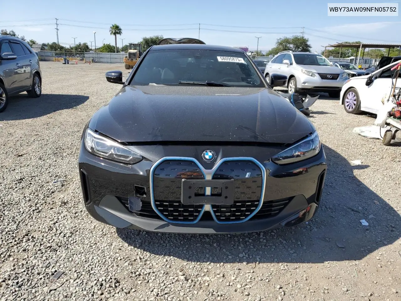 2022 BMW I4 Edrive 40 VIN: WBY73AW09NFN05752 Lot: 58095875