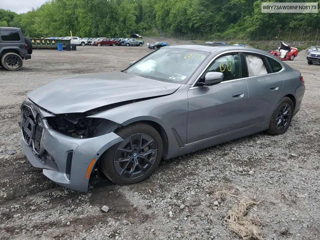2022 BMW I4 Edrive 40 VIN: WBY73AW08NFN08173 Lot: 58960905