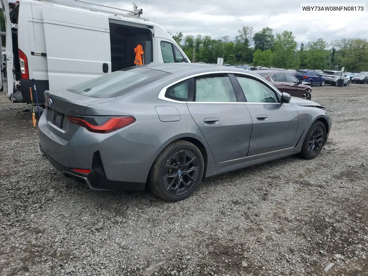 2022 BMW I4 Edrive 40 VIN: WBY73AW08NFN08173 Lot: 58960905