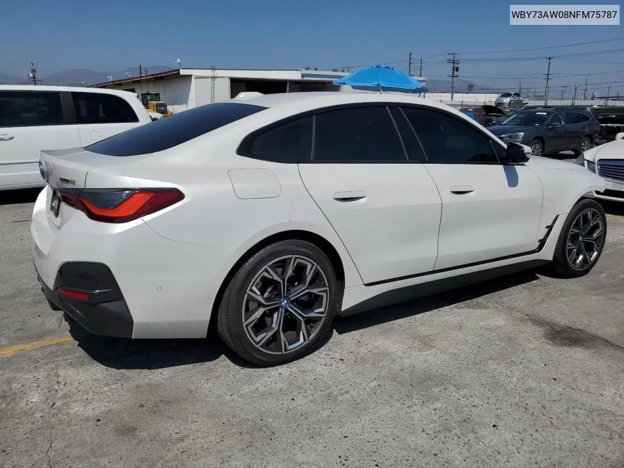 2022 BMW I4 Edrive 40 VIN: WBY73AW08NFM75787 Lot: 60339655