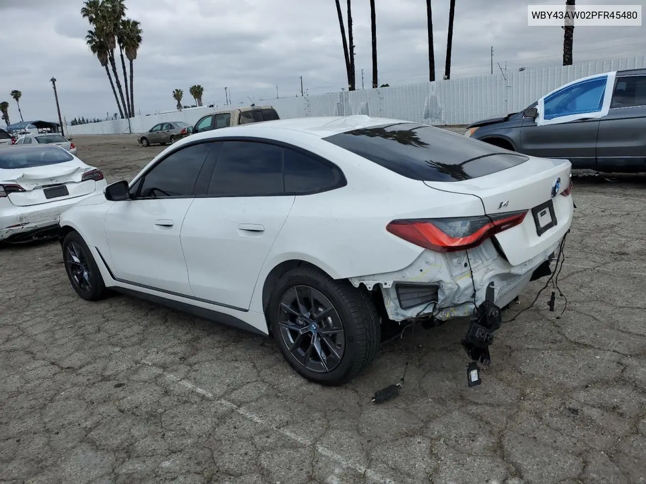 2023 BMW I4 Edrive 35 VIN: WBY43AW02PFR45480 Lot: 53398835