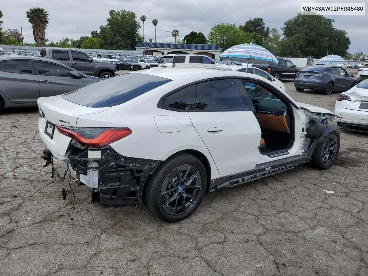 2023 BMW I4 Edrive 35 VIN: WBY43AW02PFR45480 Lot: 53398835