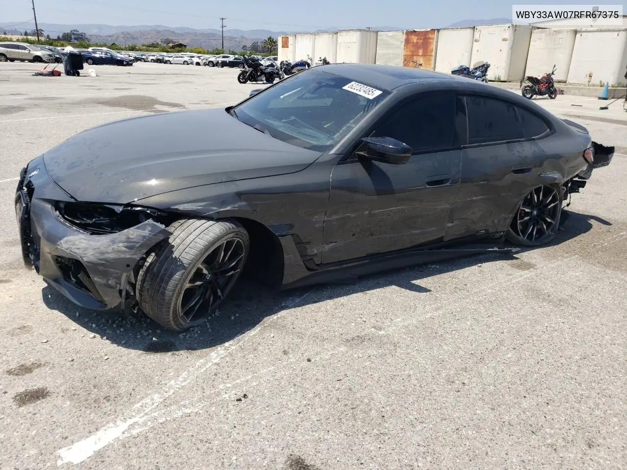 2024 BMW I4 M50 VIN: WBY33AW07RFR67375 Lot: 62232485