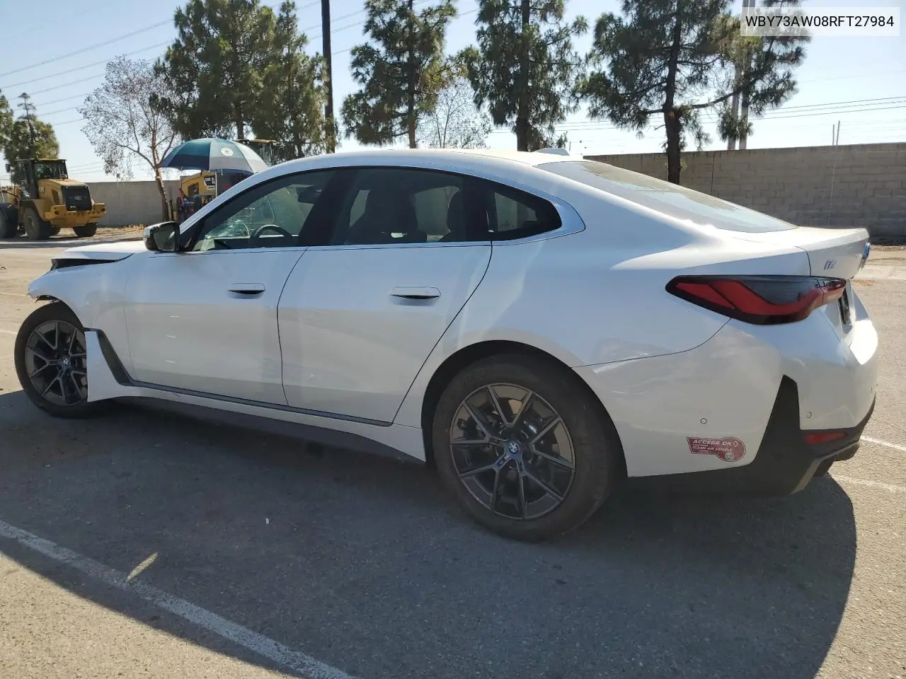 2024 BMW I4 Edrive 40 VIN: WBY73AW08RFT27984 Lot: 62776285