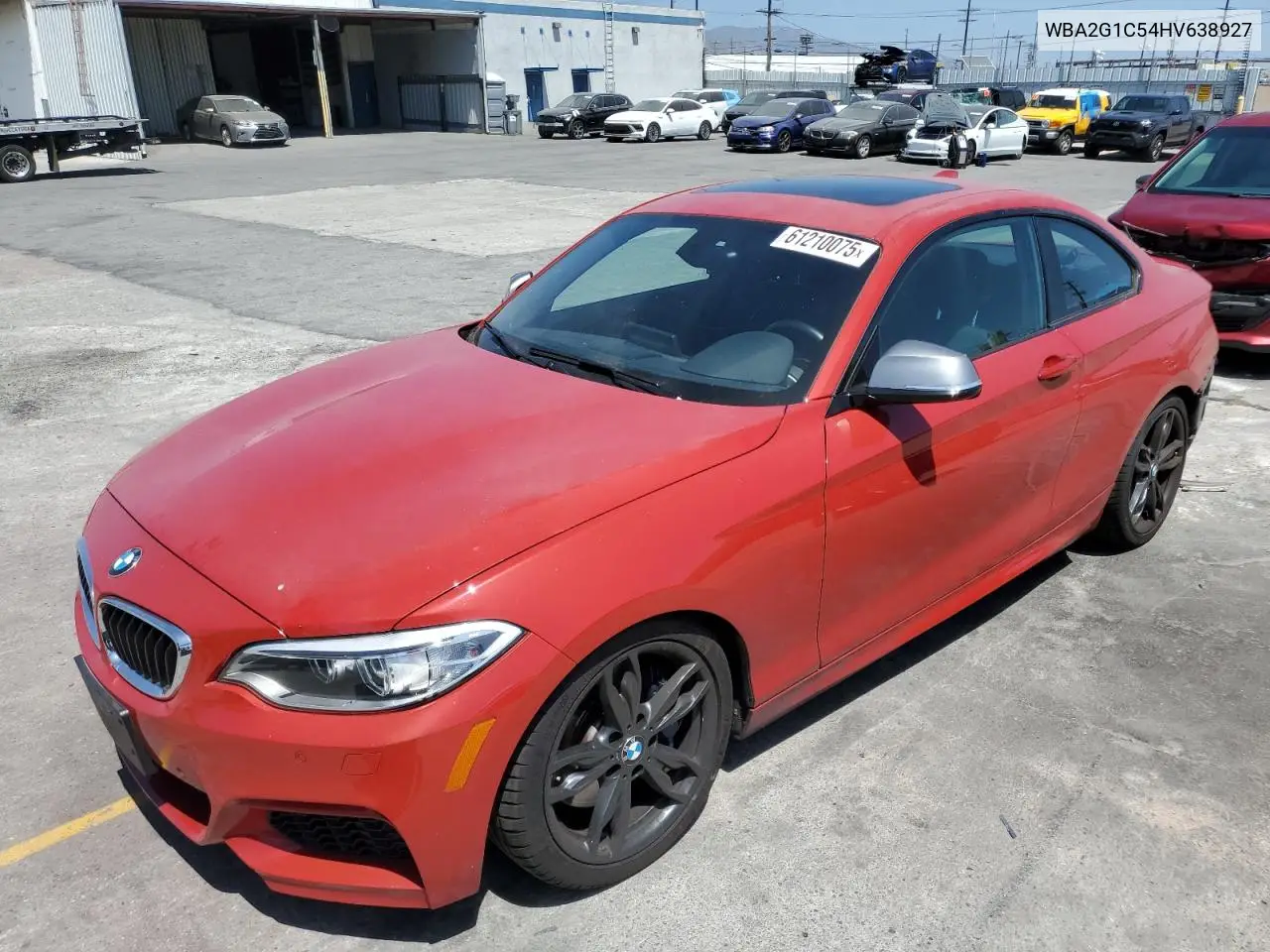 2017 BMW M240I VIN: WBA2G1C54HV638927 Lot: 61210075