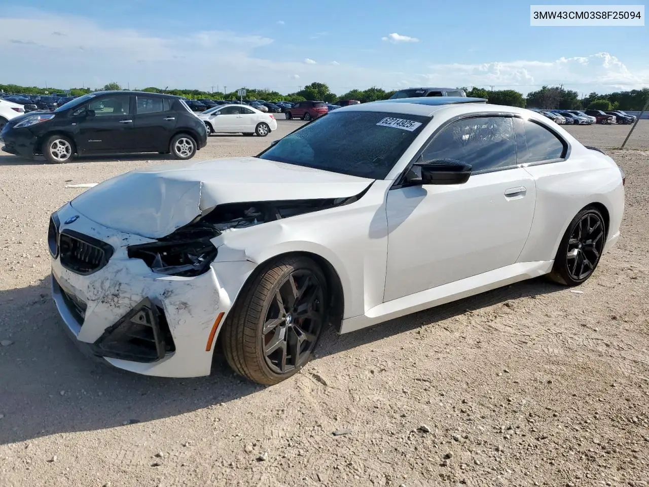 2025 BMW M240I VIN: 3MW43CM03S8F25094 Lot: 62214925
