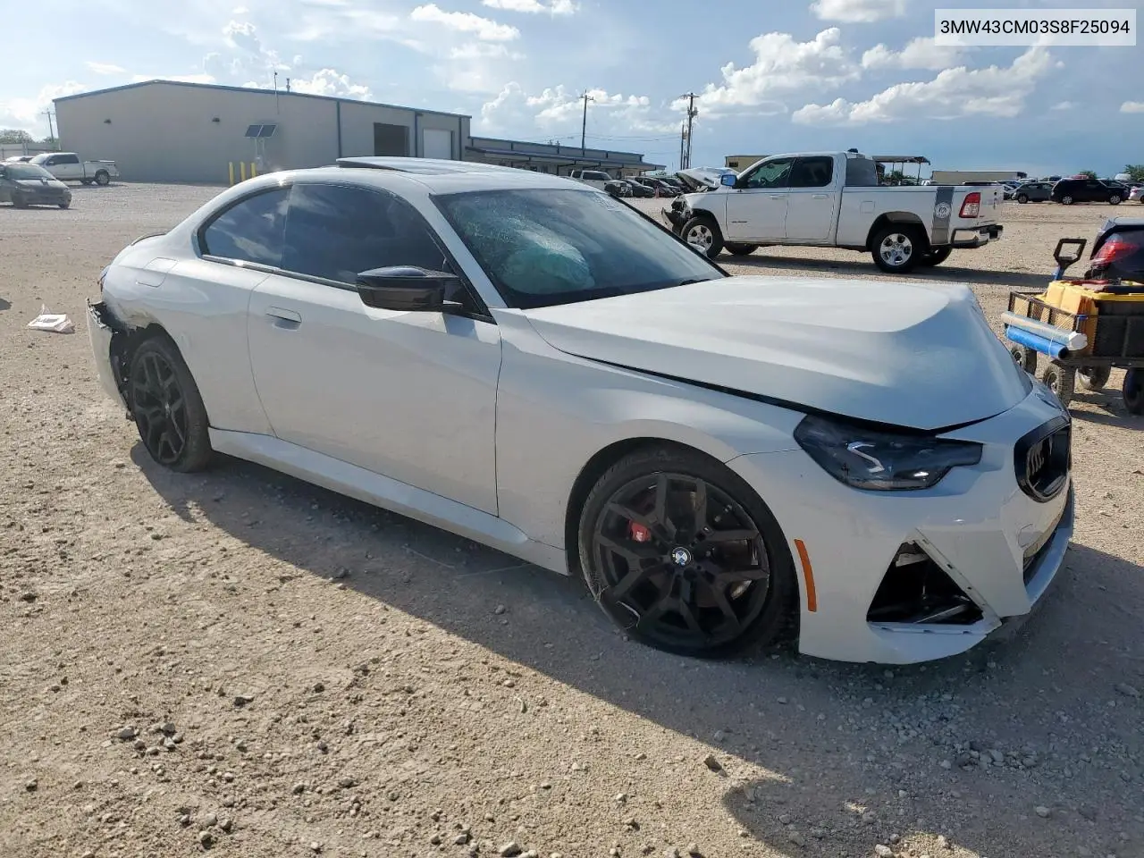 2025 BMW M240I VIN: 3MW43CM03S8F25094 Lot: 62214925