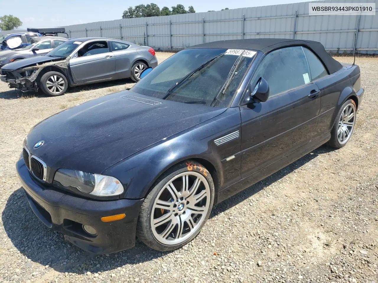 2003 BMW M3 VIN: WBSBR93443PK01910 Lot: 59987085