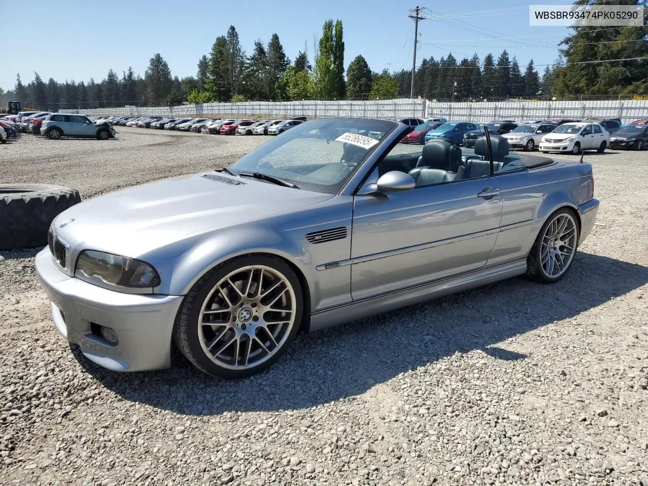 2004 BMW M3 VIN: WBSBR93474PK05290 Lot: 55286095