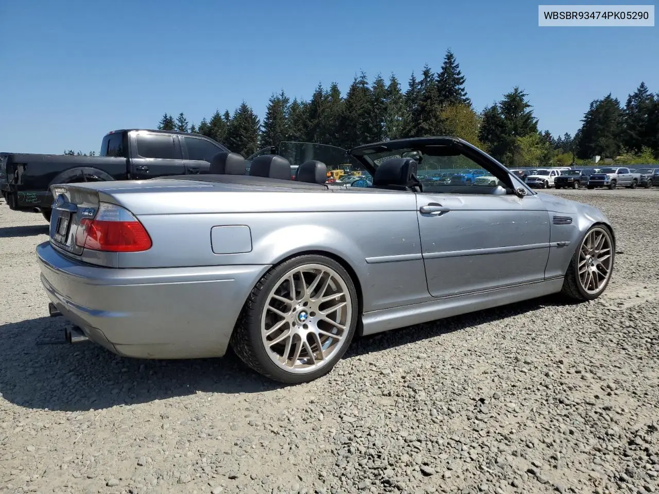 2004 BMW M3 VIN: WBSBR93474PK05290 Lot: 55286095