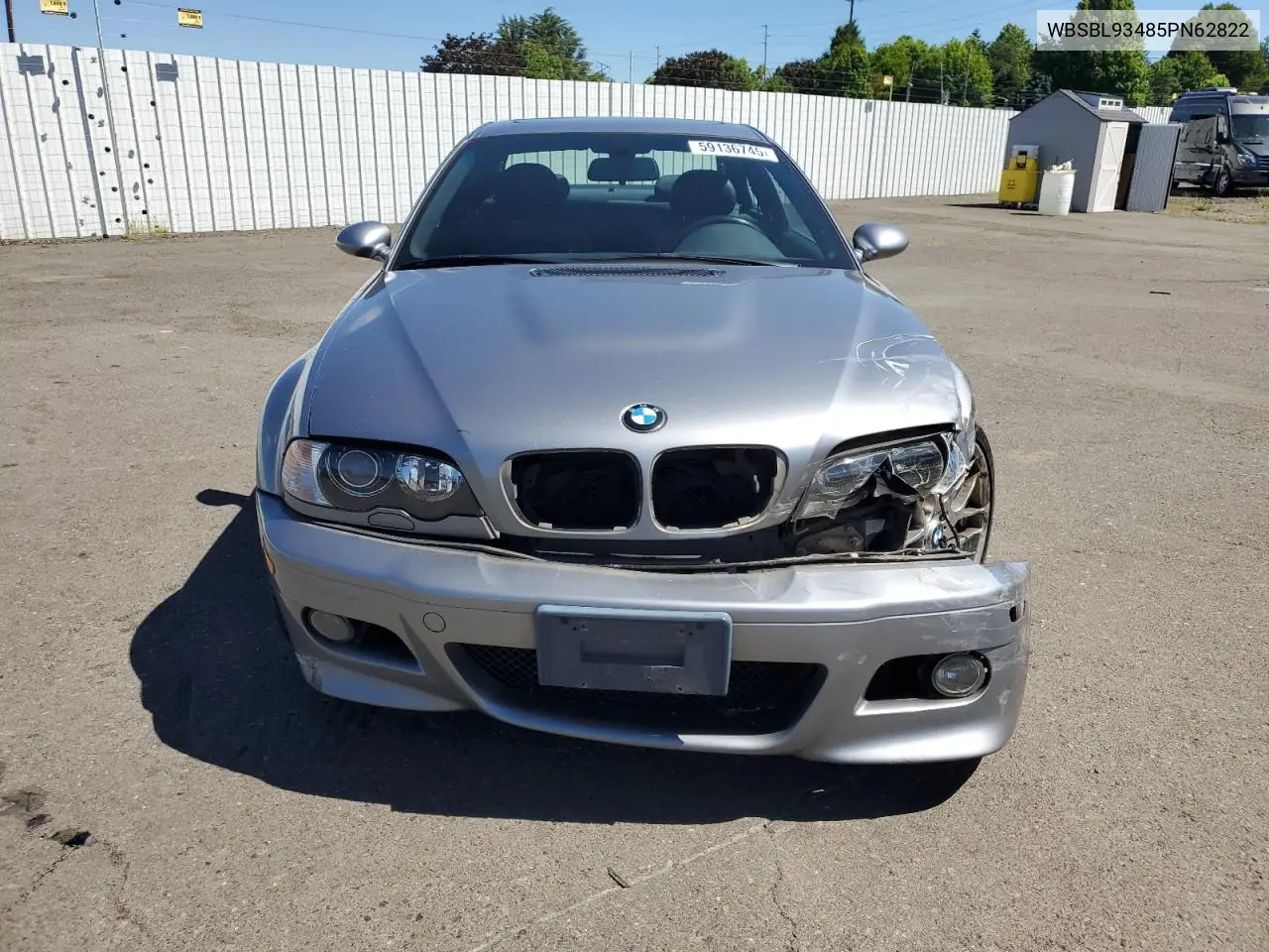 2005 BMW M3 VIN: WBSBL93485PN62822 Lot: 59136745