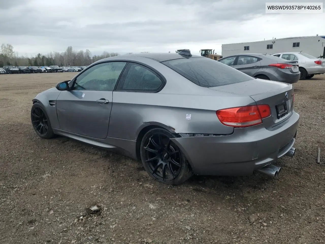 2008 BMW M3 VIN: WBSWD93578PY40265 Lot: 53715975