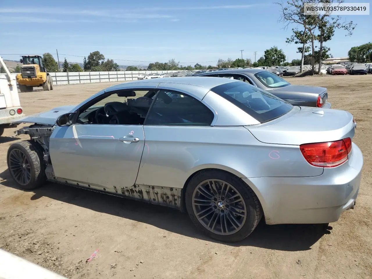 2008 BMW M3 VIN: WBSWL93578P330419 Lot: 57480885
