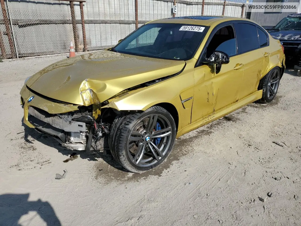 2015 BMW M3 VIN: WBS3C9C59FP803866 Lot: 59126275