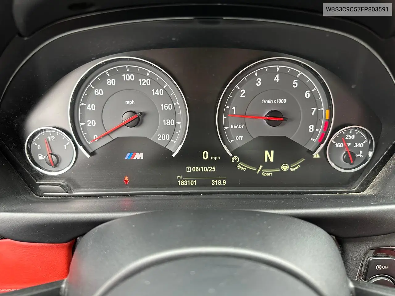 2015 BMW M3 VIN: WBS3C9C57FP803591 Lot: 62894955