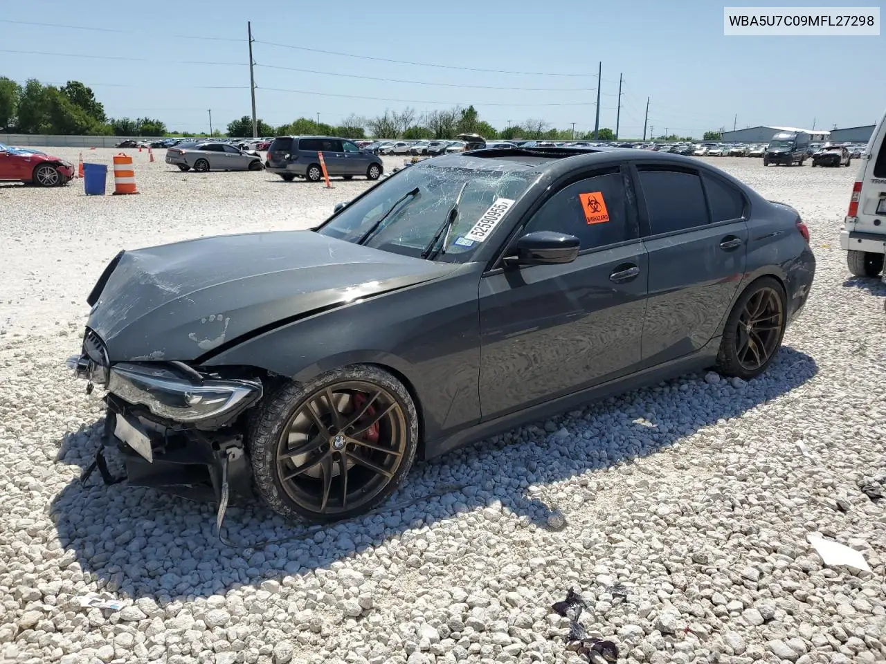 2021 BMW M340I VIN: WBA5U7C09MFL27298 Lot: 52590955
