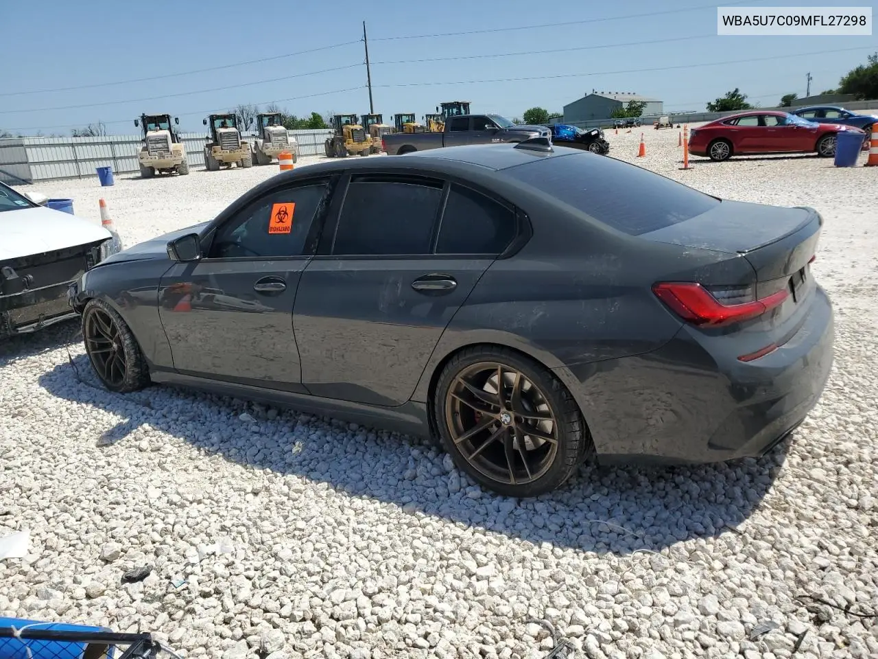 2021 BMW M340I VIN: WBA5U7C09MFL27298 Lot: 52590955