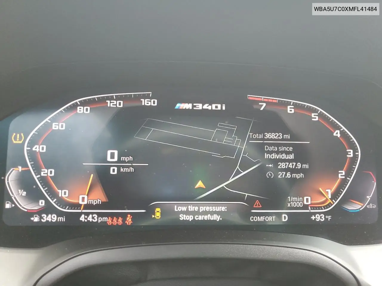 2021 BMW M340I VIN: WBA5U7C0XMFL41484 Lot: 54053495