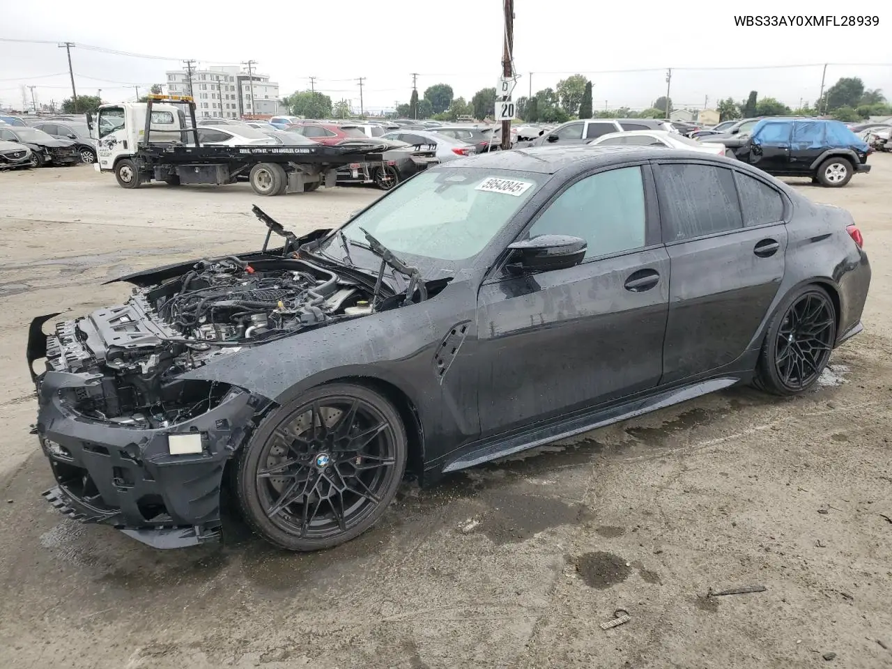 2021 BMW M3 Competition VIN: WBS33AY0XMFL28939 Lot: 59543845