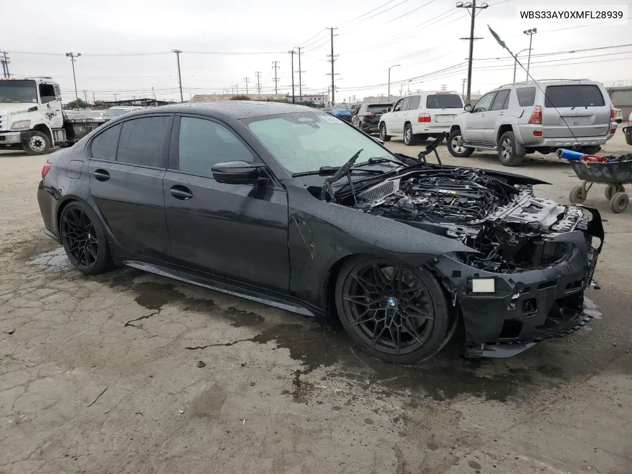2021 BMW M3 Competition VIN: WBS33AY0XMFL28939 Lot: 59543845