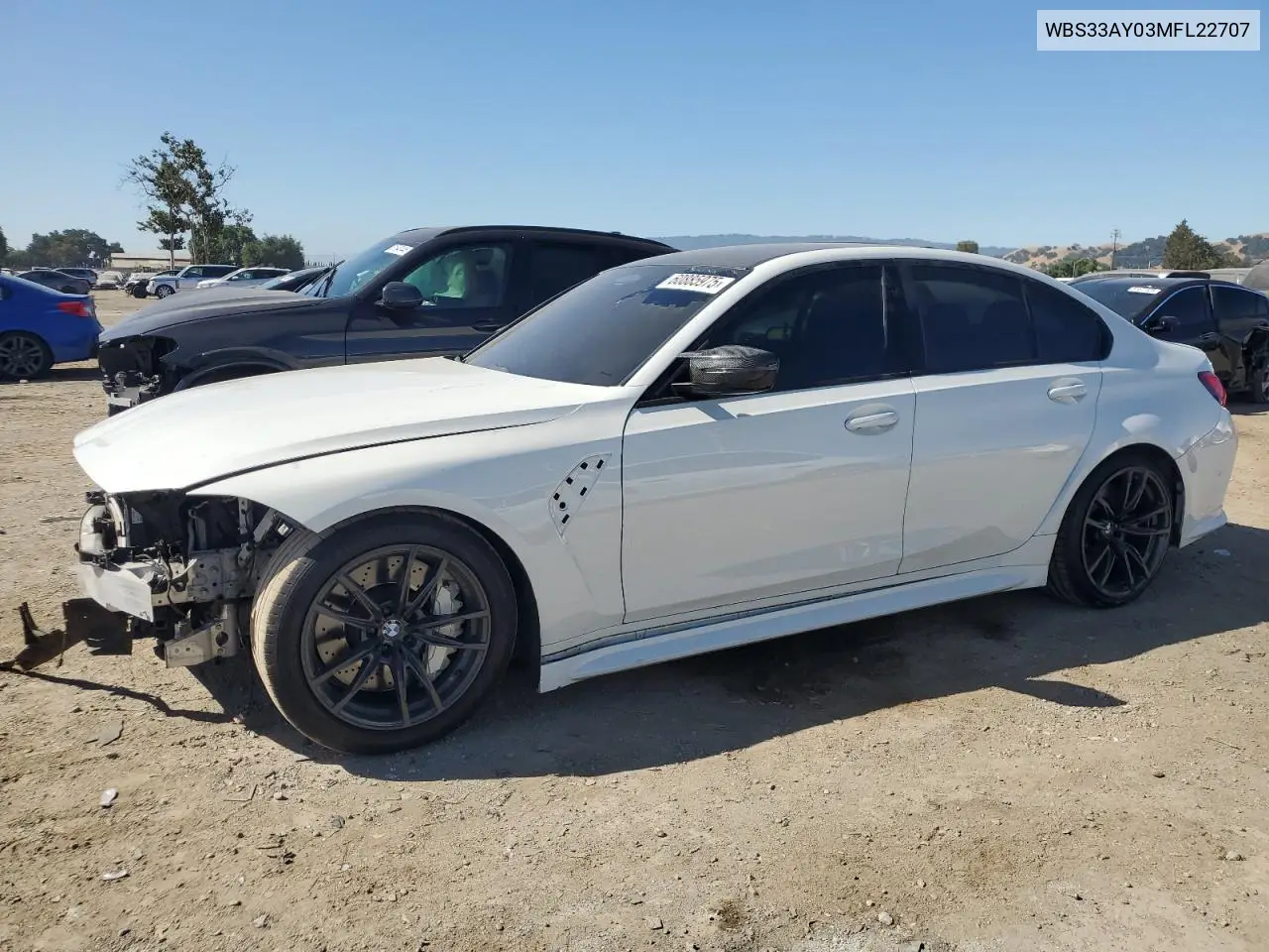 2021 BMW M3 Competition VIN: WBS33AY03MFL22707 Lot: 60885975