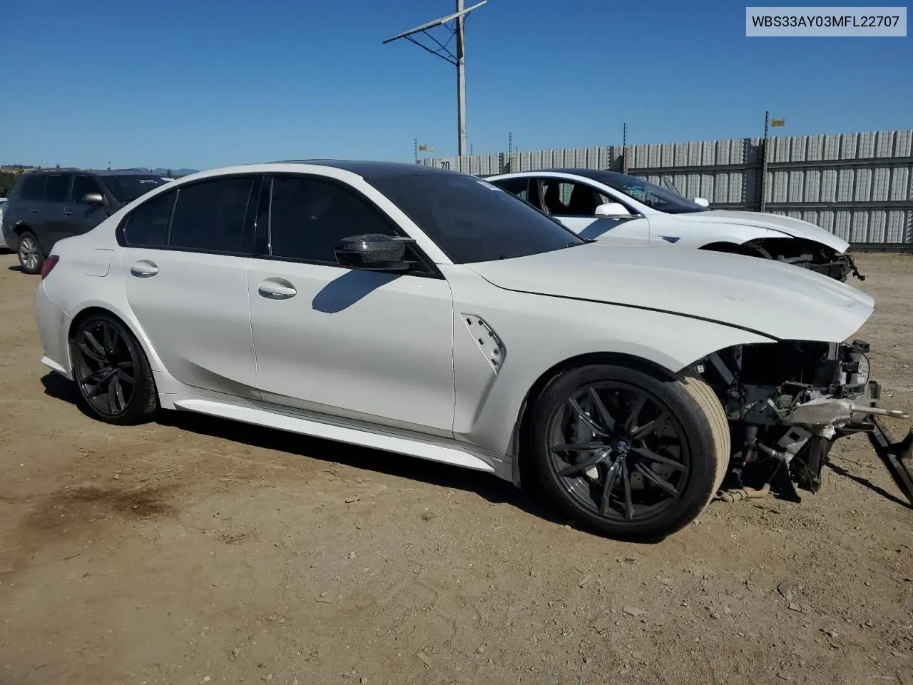 2021 BMW M3 Competition VIN: WBS33AY03MFL22707 Lot: 60885975
