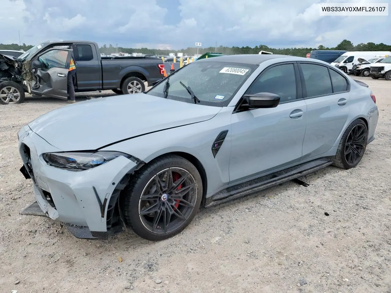 2021 BMW M3 Competition VIN: WBS33AY0XMFL26107 Lot: 62080045