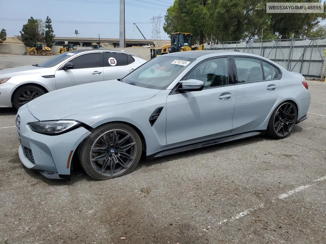 2021 BMW M3 VIN: WBS53AY04MFL48595 Lot: 62152185
