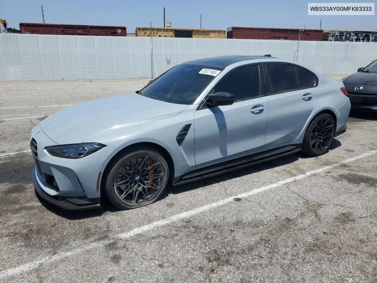 2021 BMW M3 Competition VIN: WBS33AY00MFK83333 Lot: 63021585