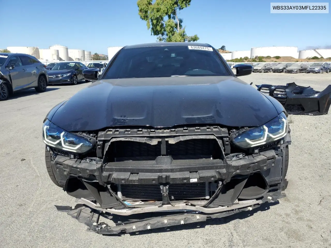 2021 BMW M3 Competition VIN: WBS33AY03MFL22335 Lot: 63689475