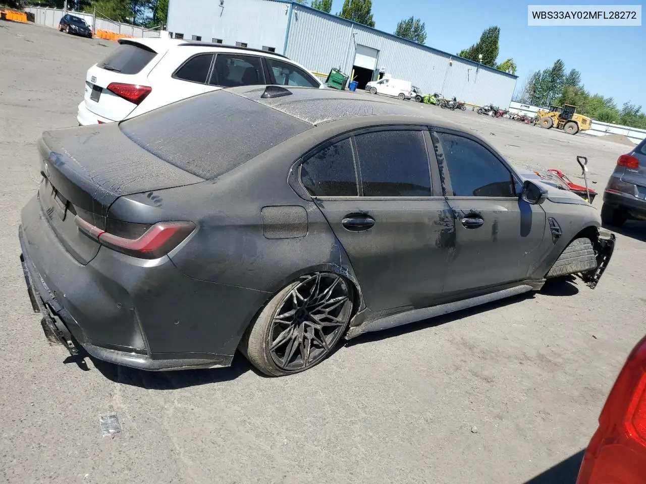 2021 BMW M3 Competition VIN: WBS33AY02MFL28272 Lot: 65024545