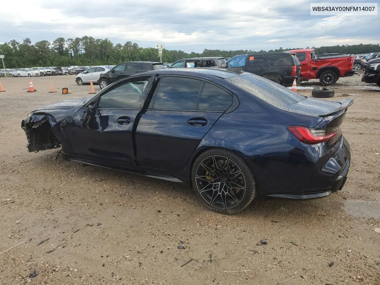 2022 BMW M3 Competition VIN: WBS43AY00NFM14007 Lot: 53043285