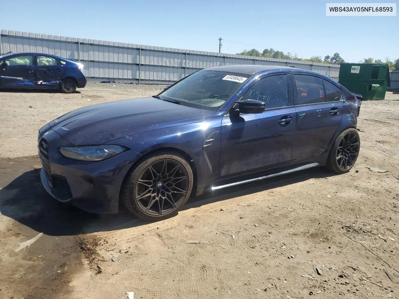 2022 BMW M3 Competition VIN: WBS43AY05NFL68593 Lot: 53489645