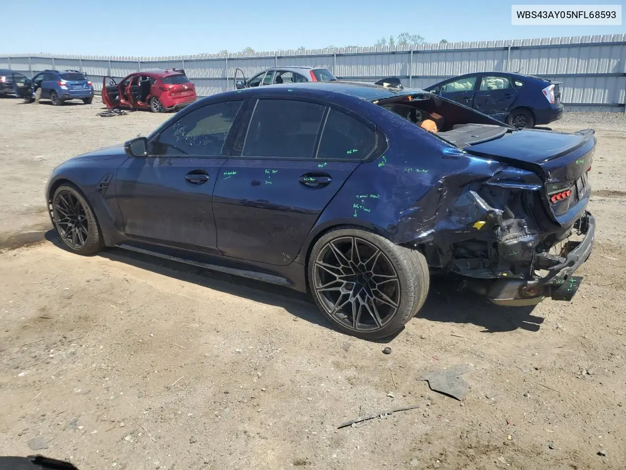 2022 BMW M3 Competition VIN: WBS43AY05NFL68593 Lot: 53489645