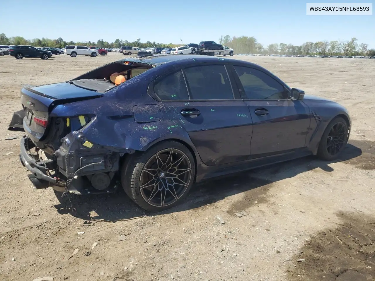 2022 BMW M3 Competition VIN: WBS43AY05NFL68593 Lot: 53489645