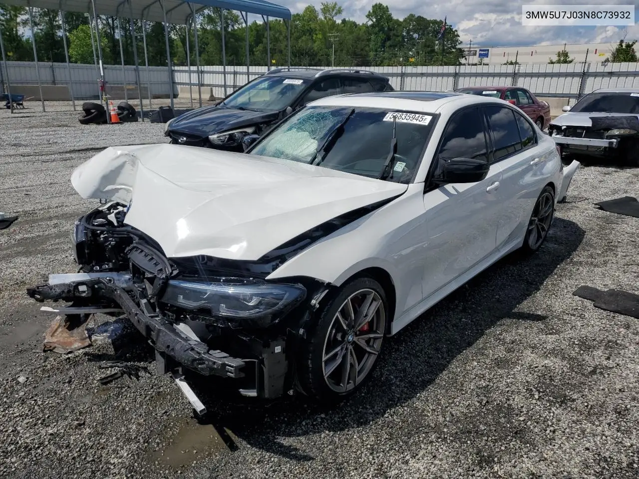 2022 BMW M340I VIN: 3MW5U7J03N8C73932 Lot: 56835945