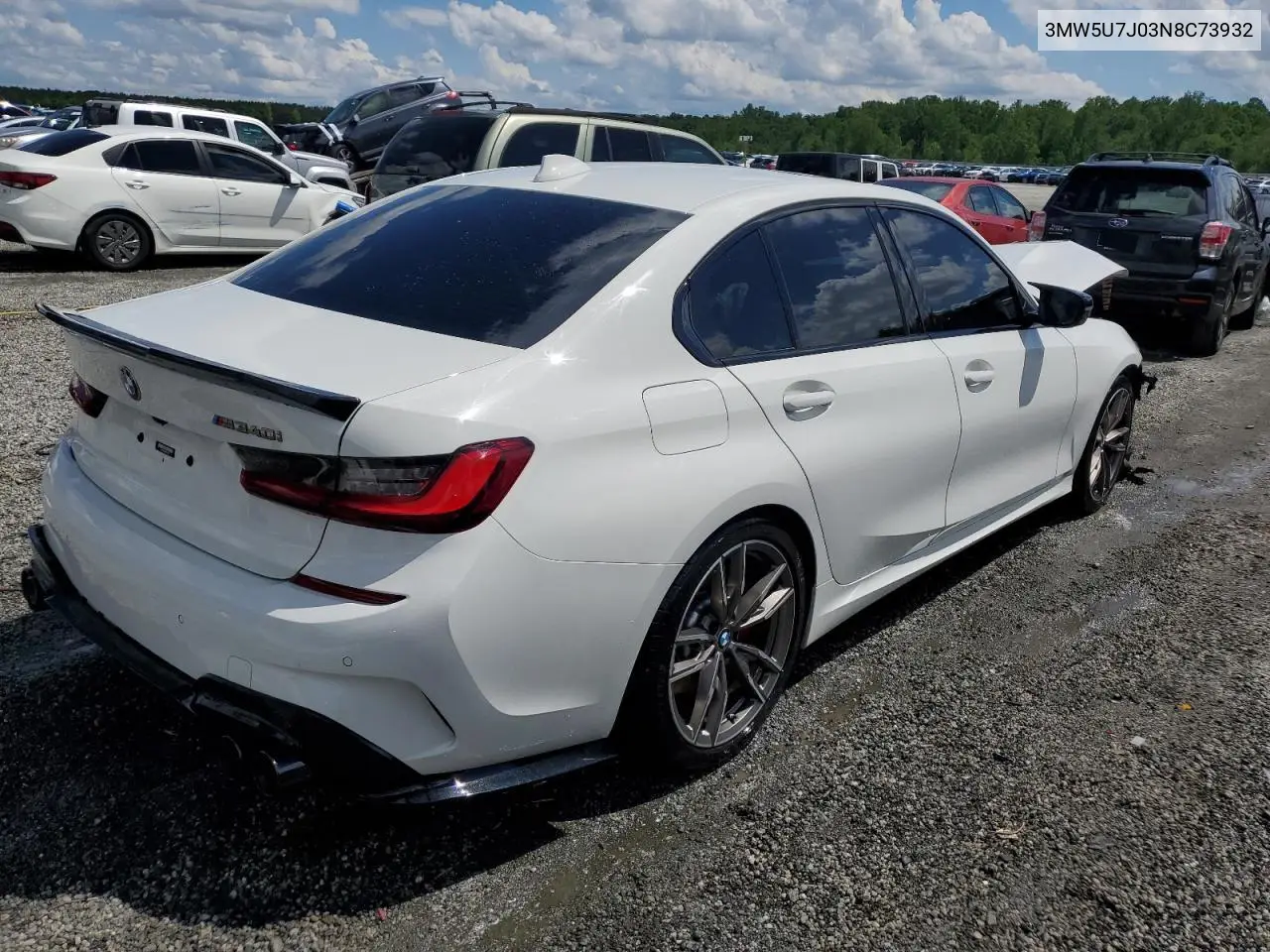 2022 BMW M340I VIN: 3MW5U7J03N8C73932 Lot: 56835945