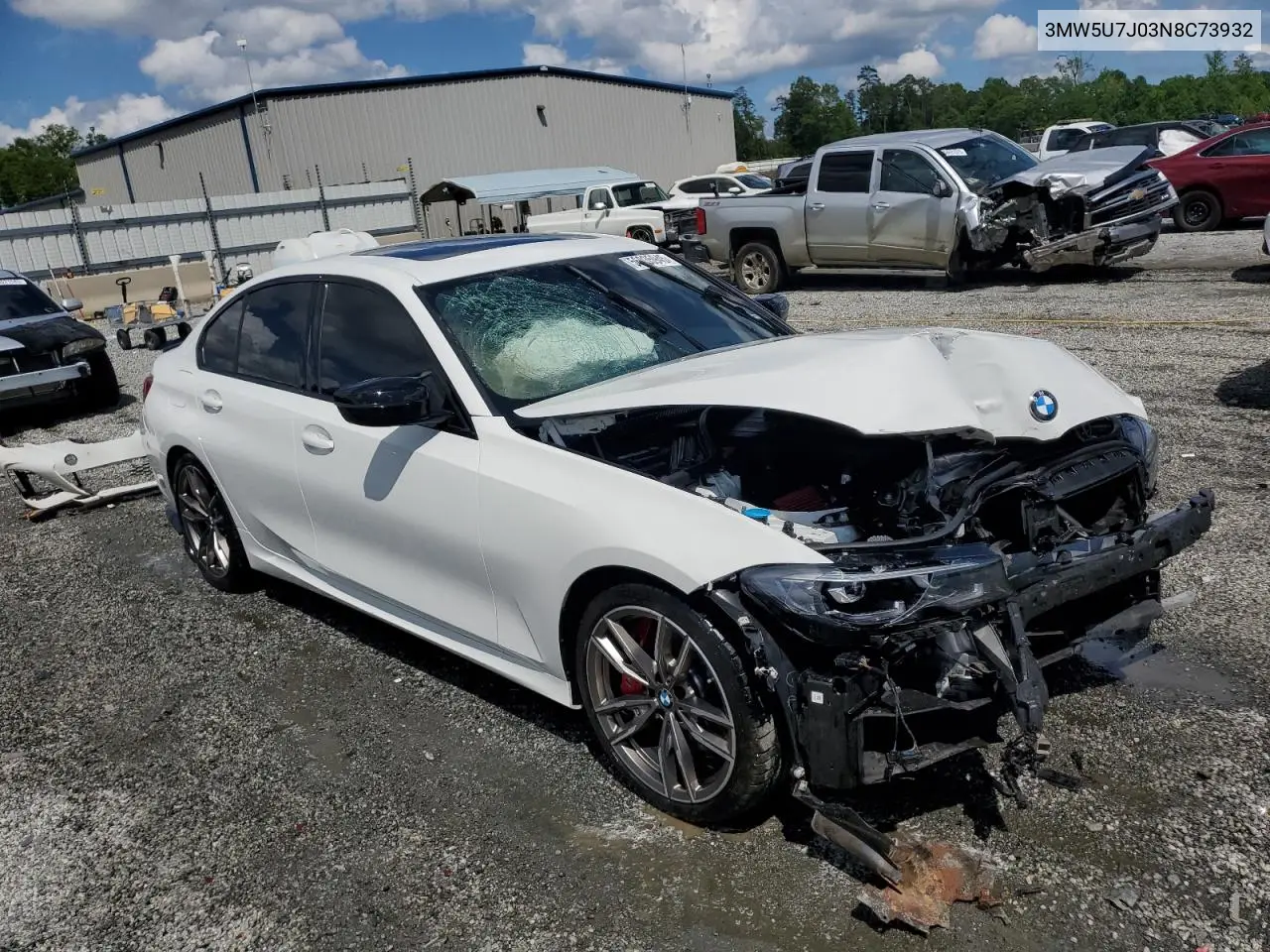 2022 BMW M340I VIN: 3MW5U7J03N8C73932 Lot: 56835945