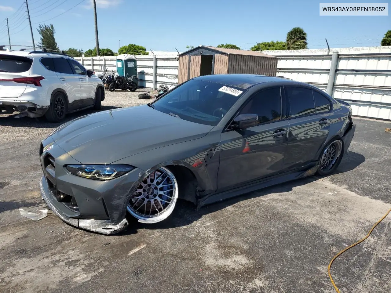 2023 BMW M3 Competition VIN: WBS43AY08PFN58052 Lot: 57054885