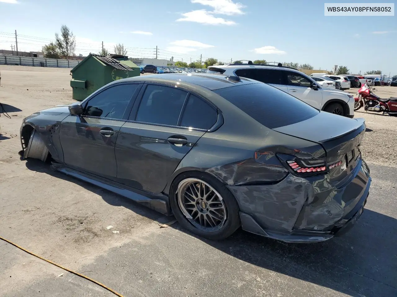 2023 BMW M3 Competition VIN: WBS43AY08PFN58052 Lot: 57054885